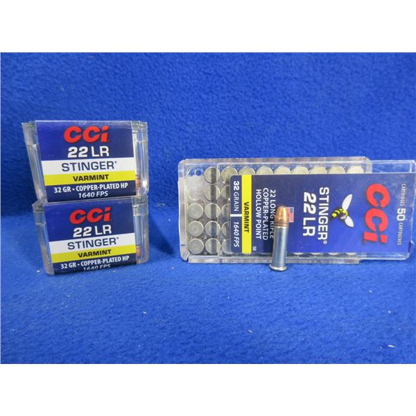 22 LR 32gr Varmint Stinger CCI Cartridges