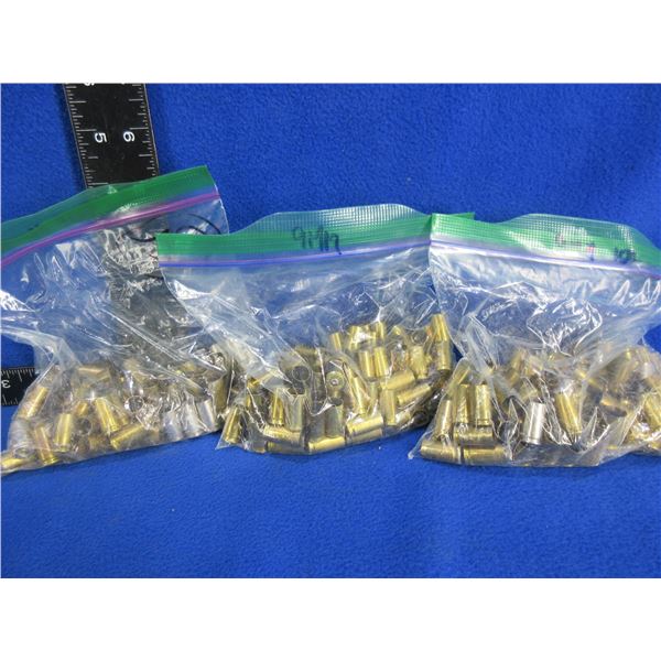 Brass Only - 9MM Unprimed - 2 Bags of 100, Bag of 70