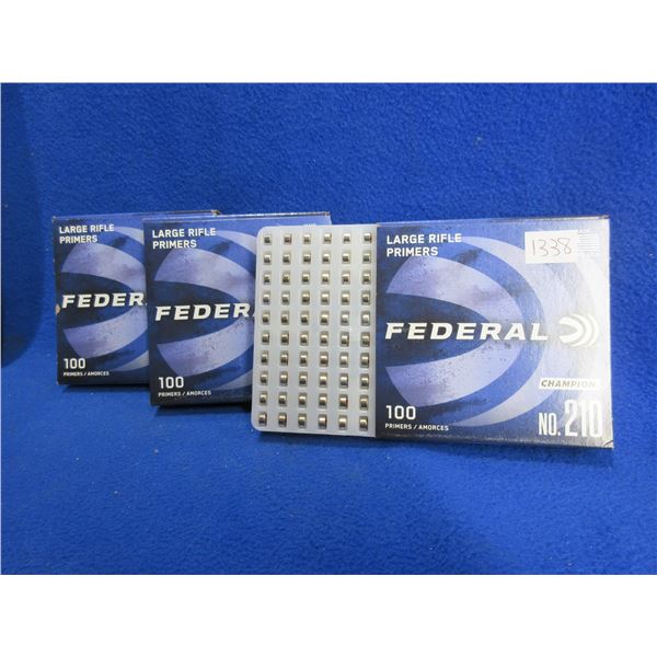 Federal No. 210 Large Rifle Primers - 3 Boxes of 100