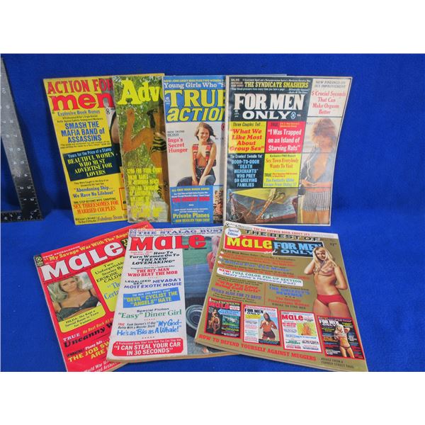7 Vintage Mens Magazines - 1969 to 1973