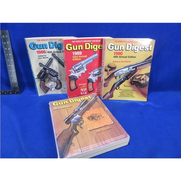 4 Books - Gun Digest - 1972, 1986, 1989, 1990