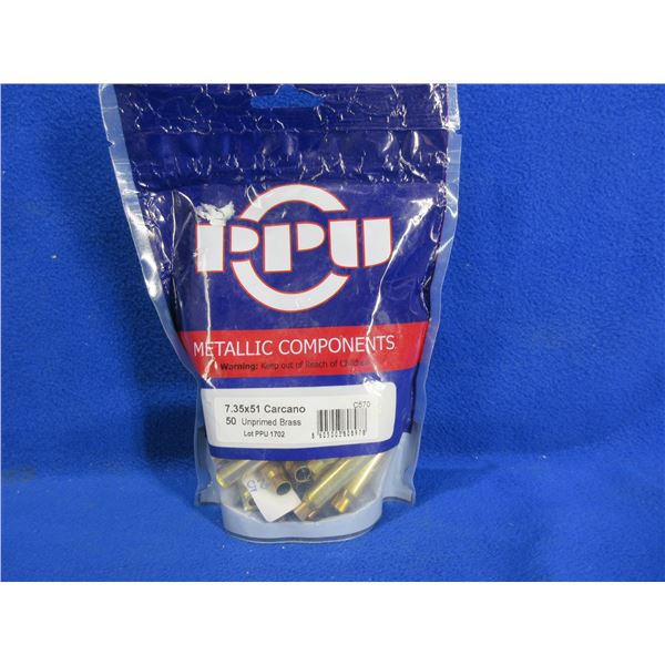 NEW - Brass Only - 7.35X51 Carcano Unprimed PPU
