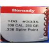 Image 2 : 338 Cal. .338" 250gr Spire Point Hornady Bullets - Box of 35