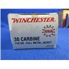 Image 2 : 30 Carbine 110gr FMJ Winchester Cartridges - Box of 50