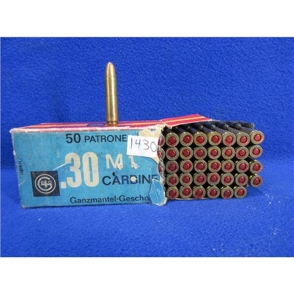 30 M1 Carbine FMC Dynamit Nobel Cartridges - Box of 50