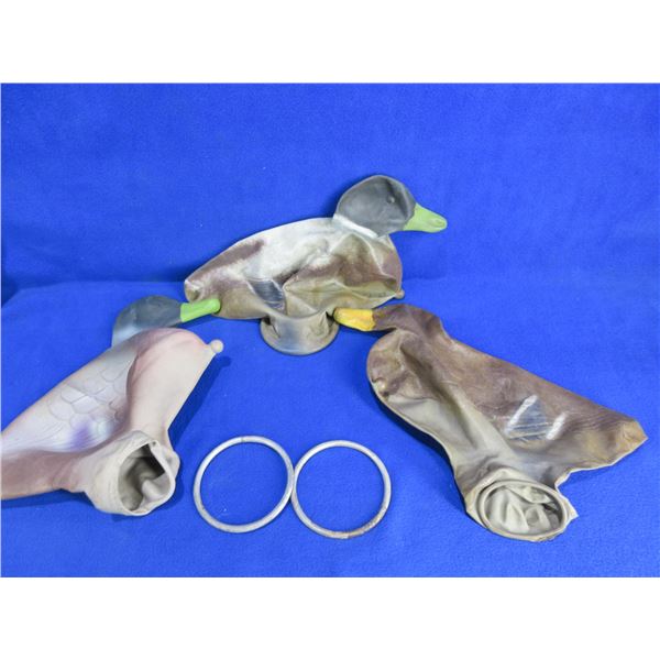 3 Vintage Inflatable Rubber Duck Decoys