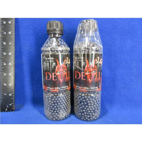 Blaster Devil Airsoft BB's - 0.43g/6mm BB - 2 Bottles of 3000