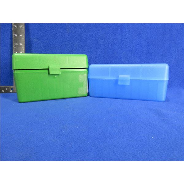 2 Empty MTM Ammo Boxes - Case-Gard 50, R-50 Magnum