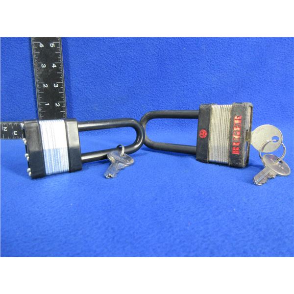 2 Padlocks with 2 Keys Each - 1 is Marked Ruger