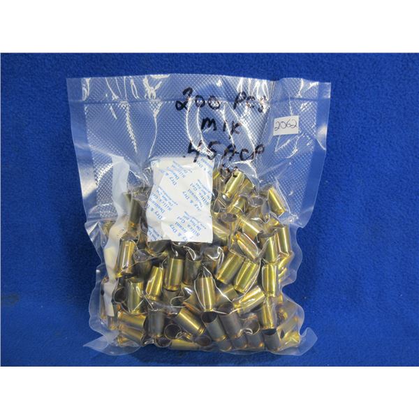 Brass Only - 45 ACP 1x Fired Unprimed - Bag of 200
