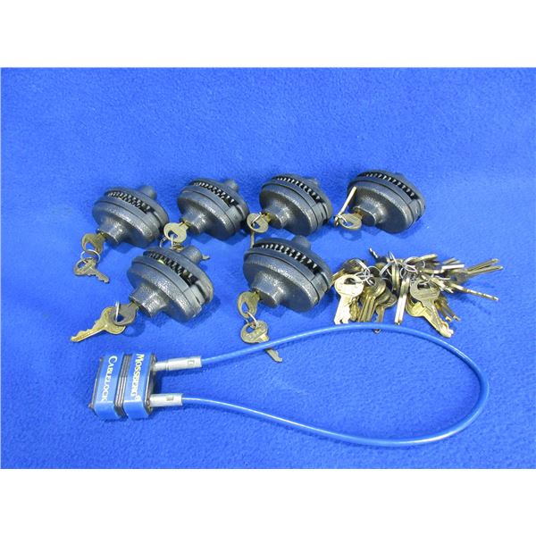 6 Trigger Locks Keyed Alike with 40+ Keys and Cable Lock