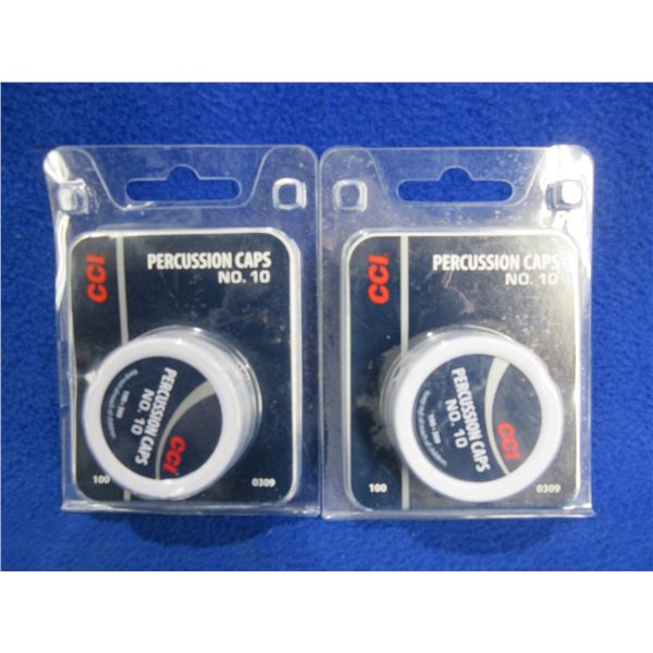 NEW - CCI No. 10 Percussion Caps - 2 Tins of 100