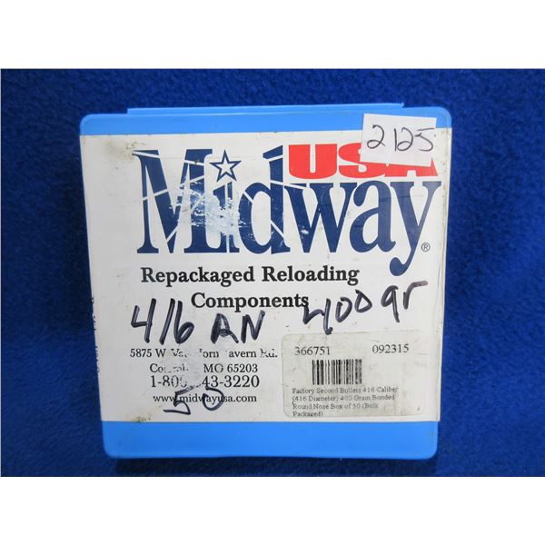 416 Cal. .416" 400gr RN Bonded Midway Bullets