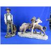 Image 1 : 2 Statues - Cowboy with Saddle, Buffalo Hunt - PICKUP ONLY