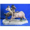 Image 5 : 2 Statues - Cowboy with Saddle, Buffalo Hunt - PICKUP ONLY