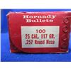 Image 2 : 25 Cal. .257" 117gr RN Hornady Bullets - Box of 98