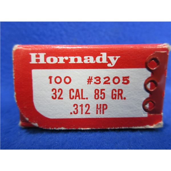 32 Cal. .312" 85gr HP Hornady Bullets - Sealed Box of 100
