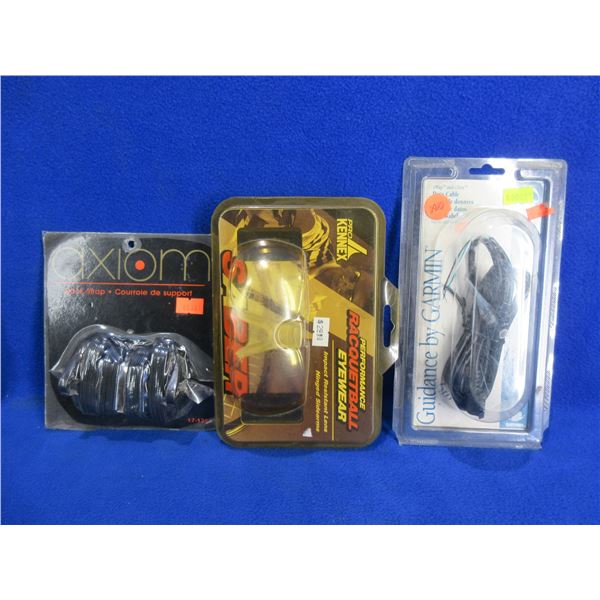 Lot of Misc. - Rack Strap, Racquetball Eyewear, Data Cable