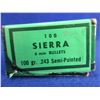 Image 2 : 6MM .243" Semi-Pointed Sierra Bullets - Box of 100
