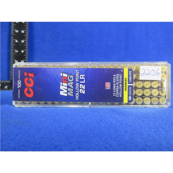 22 LR 36gr HP Copper-Plated Mini Mag CCI Cartridges