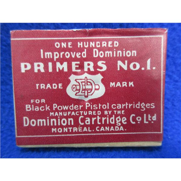 Collector Primers - Dominion No. 1 Small Pistol Primers