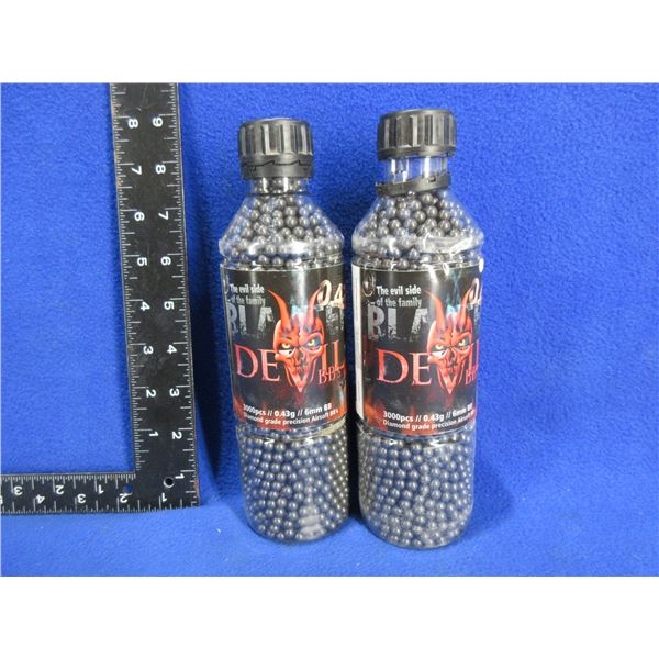 Blaster Devil Airsoft BB's - 0.43g/6mm BB - 2 Bottles of 3000