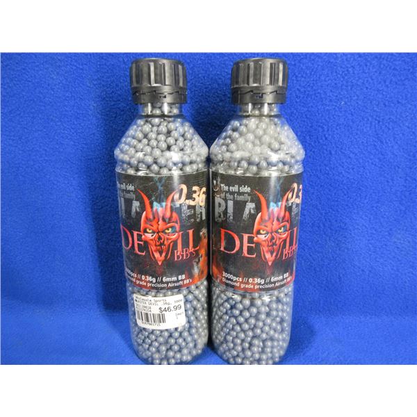 Blaster Devil Airsoft BB's - 0.36g/6mm BB - 2 Bottles of 3000