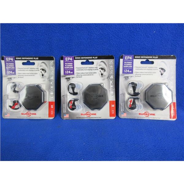NEW - Surefire EP4 Filtered Flanged Earplugs - 3 Packages