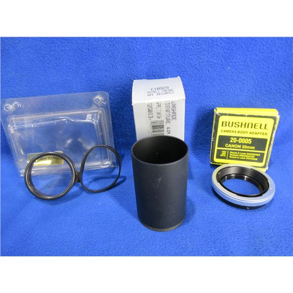 Lot of Misc. - Sunshade, Camera Body Adaptor, Lens Cover