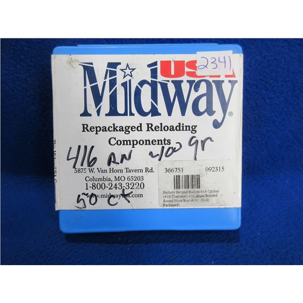 416 Cal. .416" 400gr RN Bonded Midway Bullets