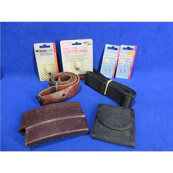 Lot of Misc. - 2 Slings, 2 Ammo Wallets, Misc. Light Bulbs
