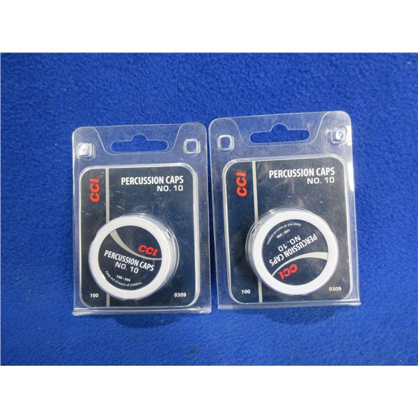NEW - CCI No. 10 Percussion Caps - 2 Tins of 100