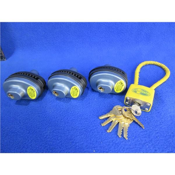 3 Trigger Locks Keyed Alike with 6 Keys and a Cable Lock