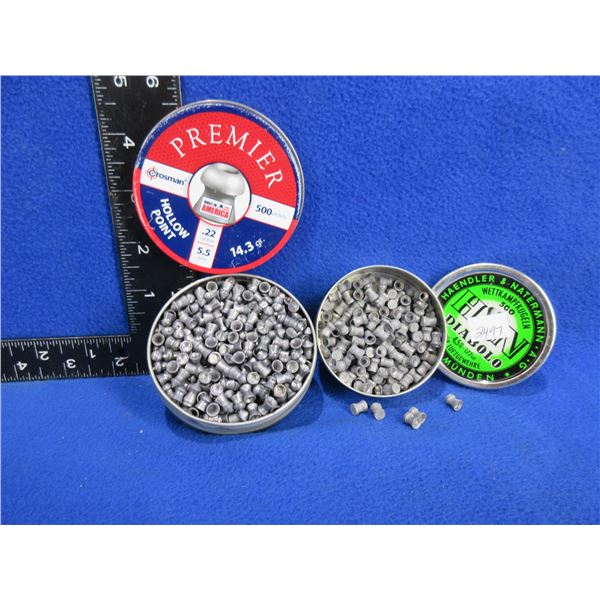 2 Tins .22 Caliber Pellets