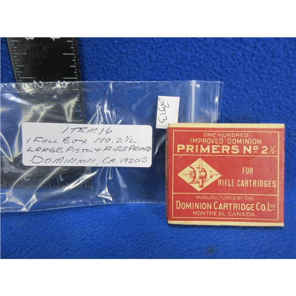 Collector Primers - Improved Dominion No. 2 1/2