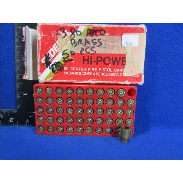 Brass Only - 380 Auto - Box of 50 Unprimed Brass
