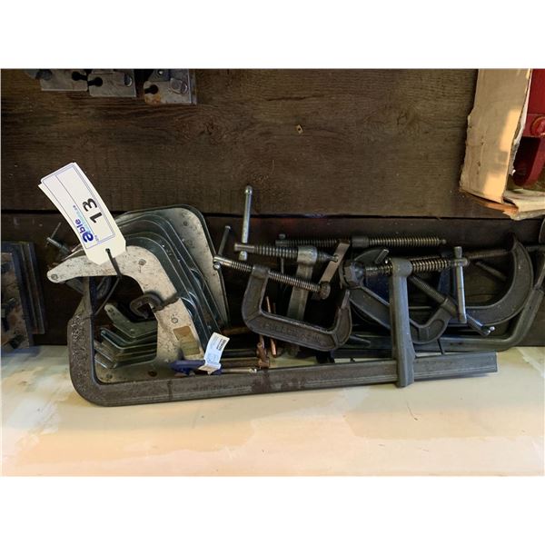 GROUP OF ASSORTED METAL C-CLAMP-APPROX. 13PCS.