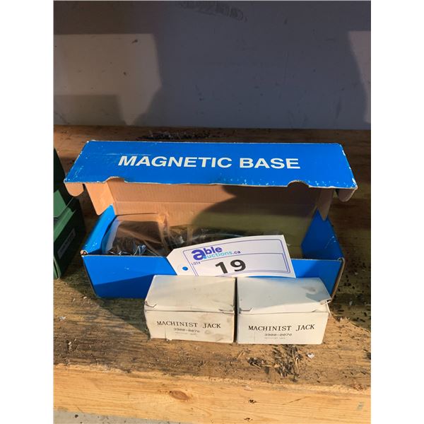 MAGNETIC BASE AND 2 MACHINIST JACKS