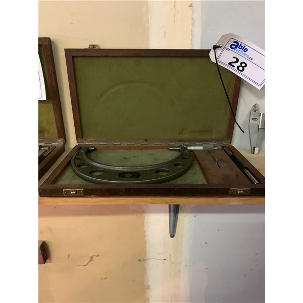 HELIOS OUTSIDE MICROMETER GERMAN MADE WITH WOODEN CASE (6-7")