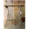 Image 1 : PAIR OF RED CAP METAL WORK STANDS