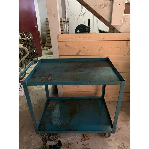 ROLLING METAL SHOP CART (BLUE)