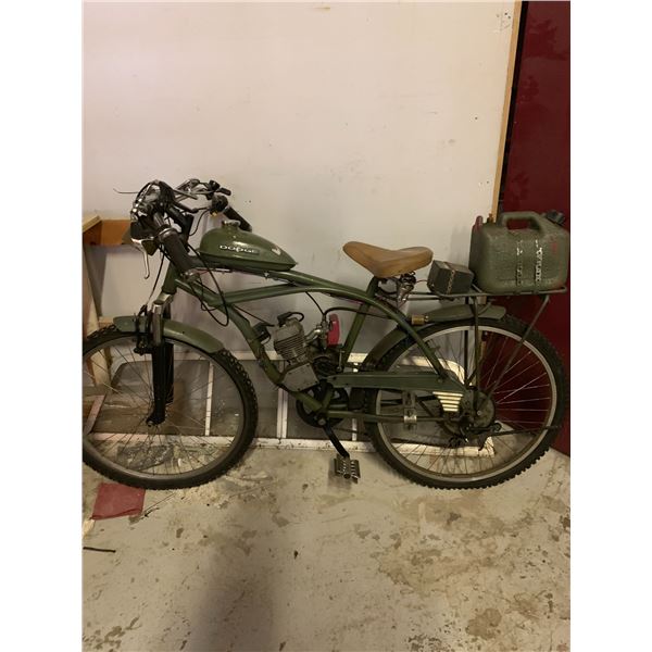 CUSTOM BUILT GAS ENGINE BICYCLE (MILITARY GREEN)