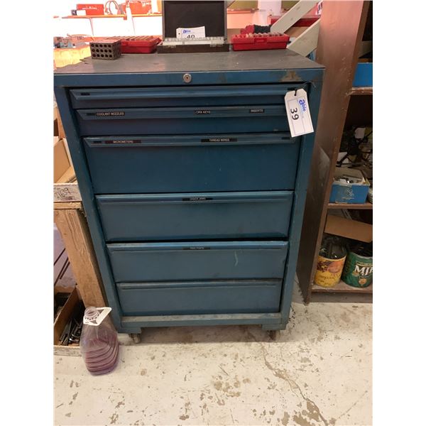 *FL* BLUE METAL ROLLING TOOL CABINET - APPROX. 2 1/2FT ACROSS X 3 3/4FT HIGH X 2 1/2FT DEEP
