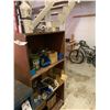 Image 7 : WOODEN SHELF UNIT AND CONTENTS - 2 1/2FT ACROSS X 5FT HIGH X 1 1/2FT DEEP
