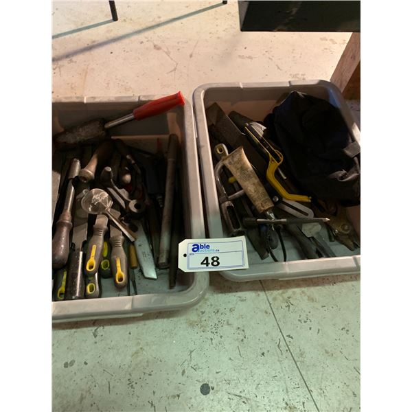 2 BOXES OF FILES AND ASSORTED TOOLS