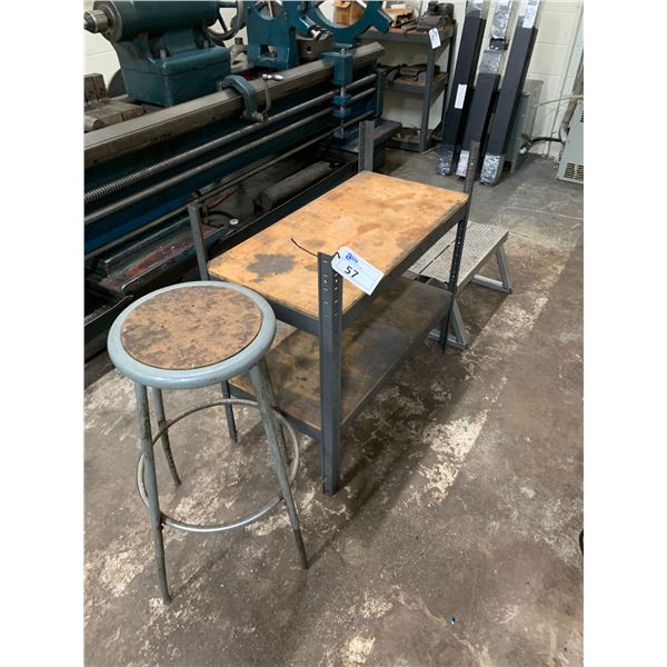 2 TIER SMALL SHELF, ALUMINIUM STEP STOOL AND STOOL