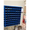 Image 1 : BLUE METAL WALL MOUNT PARTS ORGANIZER UNIT (72 COMPARTMENTS)-APPROX 3FT X 3 1/2FT X 1FT DEEP