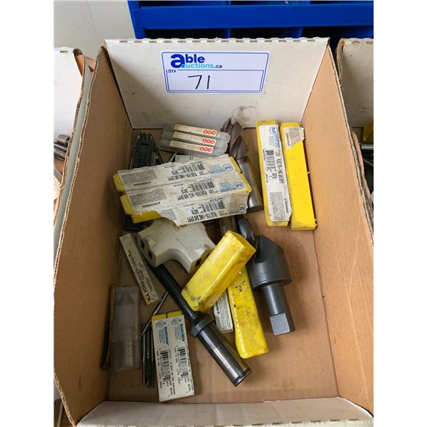 BOX OF MACHINIST TOOLS-ASSORTED TAPS & CUTTERS
