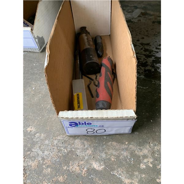 BOX OF MACHINIST TOOLS-ASSORTED BALL END MILLS
