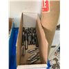 Image 2 : BOX OF MACHINIST TOOLS-ASSORTED 1/2" SHANK DRILL BITS & CENTER DRILLS